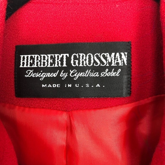 HERBERT Grossman red tailored wool belted jacket - Picture 6 of 11